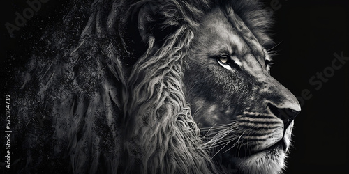 Background of a Lion, blue eyes Gernerative AI