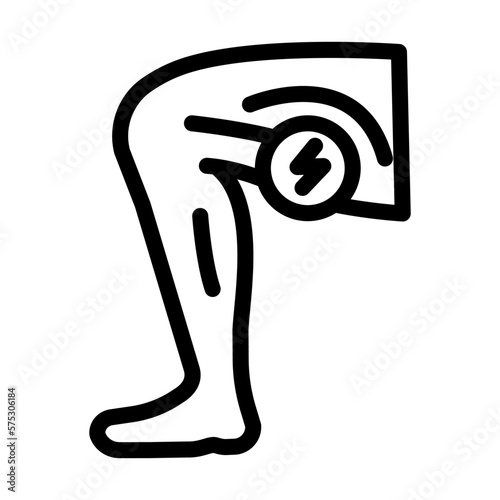 thigh pain body ache line icon vector illustration