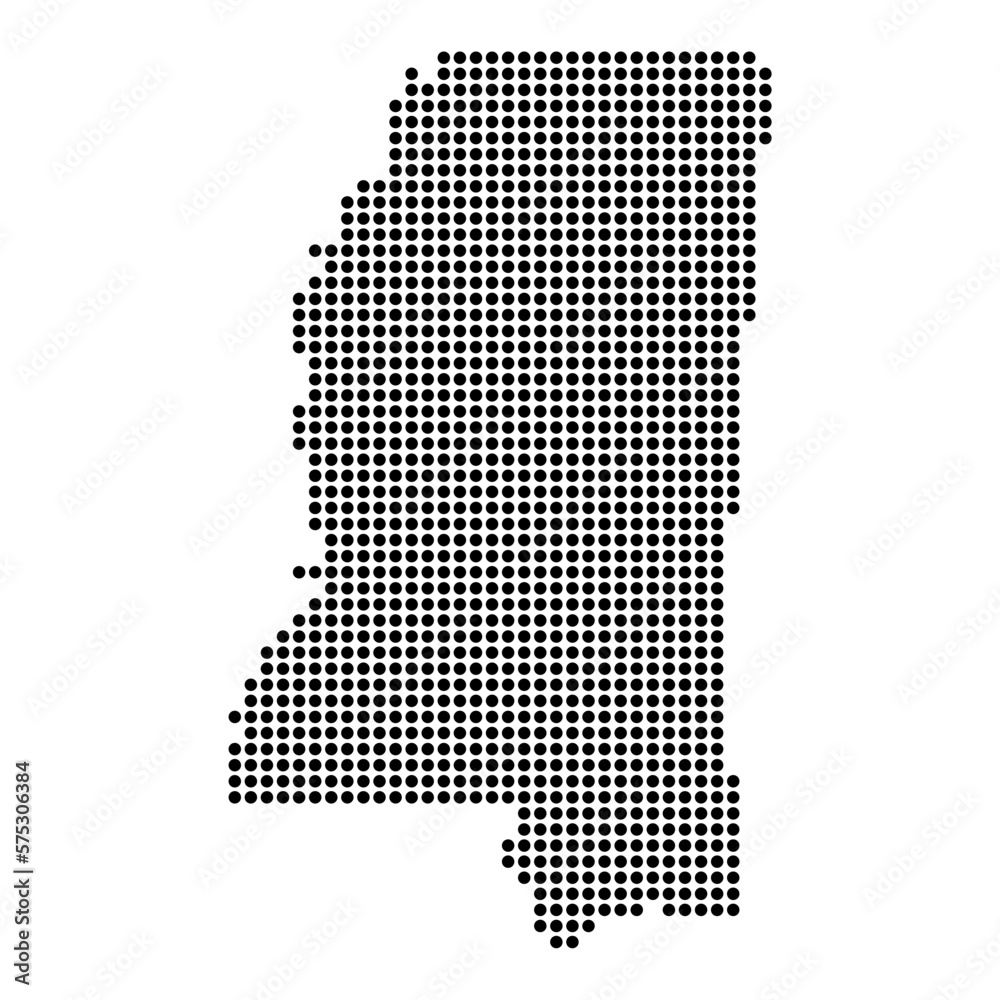 Mississippi map shape, united states of america. Flat concept icon symbol vector illustration