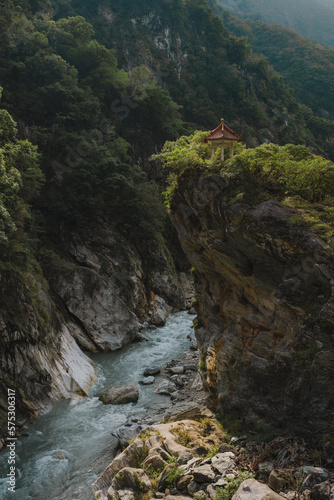 Taroko Gorge River and Temple