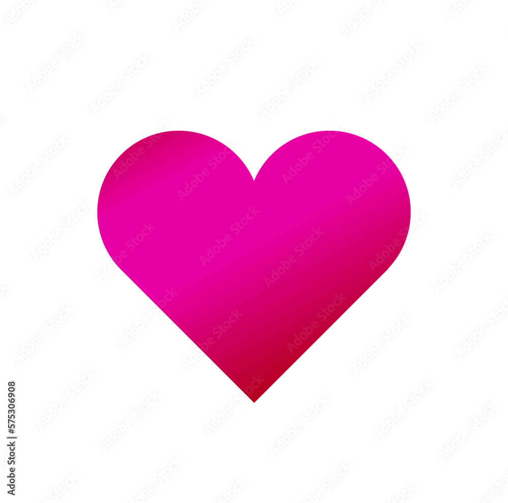 Isolated pink heart on white background. Valentine pink heart.