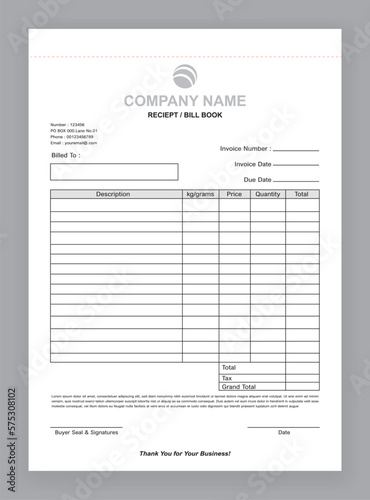 Simple invoice design template
