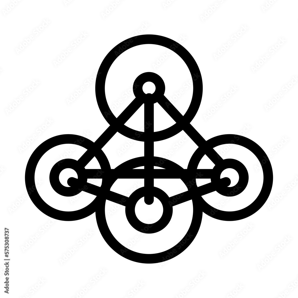 Fototapeta premium element molecular structure line icon vector illustration