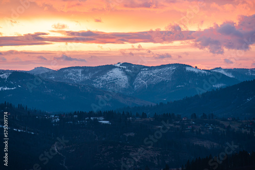 Sunrise over the mountains 