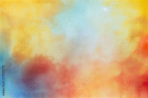 Red Blue Yellow Watercolor Background, Abstract Artistic Backdrop, Generative AI © Vig