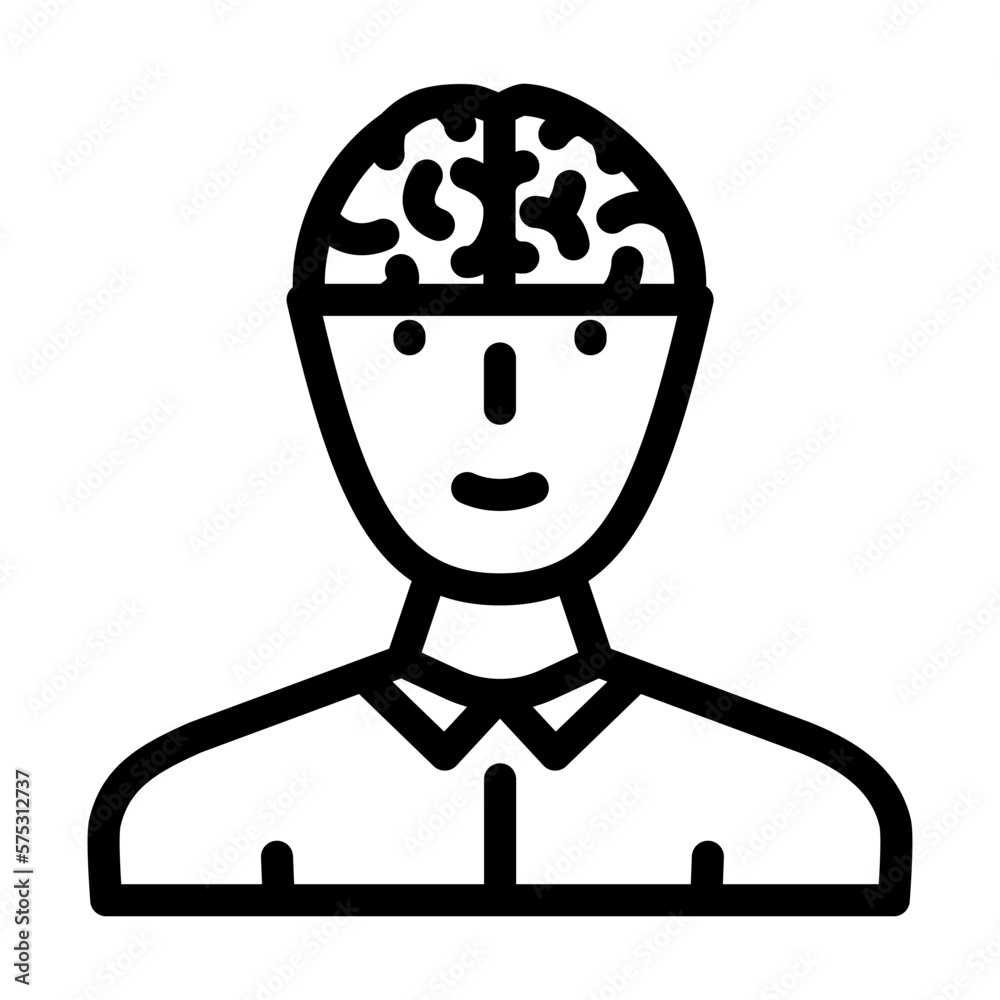 head brain human line icon vector illustration head brain human line icon vector illustration