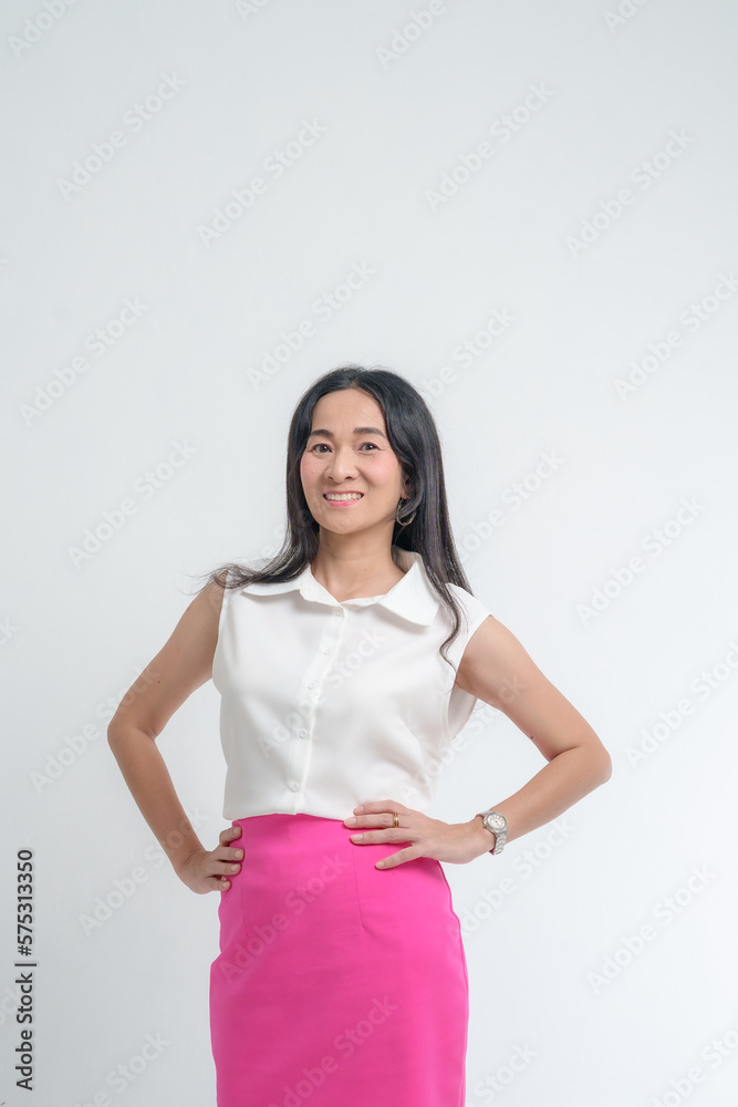 Portrait Confident Smile Business Designer Asian Woman Pink Office Suit Asian Business Girl Startup Success Leader Business Power Woman Executive Person Looking at Camera Copy Space Isolated White Portrait Confident Smile Business Designer Asian Woman Pink Office Suit Asian Business Girl Startup Success Leader Business Power Woman Executive Person Looking at Camera Copy Space Isolated White