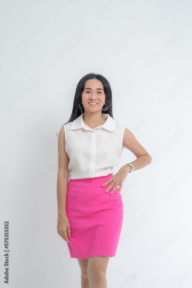 Portrait Confident Smile Business Designer Asian Woman Pink Office Suit Asian Business Girl Startup Success Leader Business Power Woman Executive Person Looking at Camera Copy Space Isolated White Portrait Confident Smile Business Designer Asian Woman Pink Office Suit Asian Business Girl Startup Success Leader Business Power Woman Executive Person Looking at Camera Copy Space Isolated White