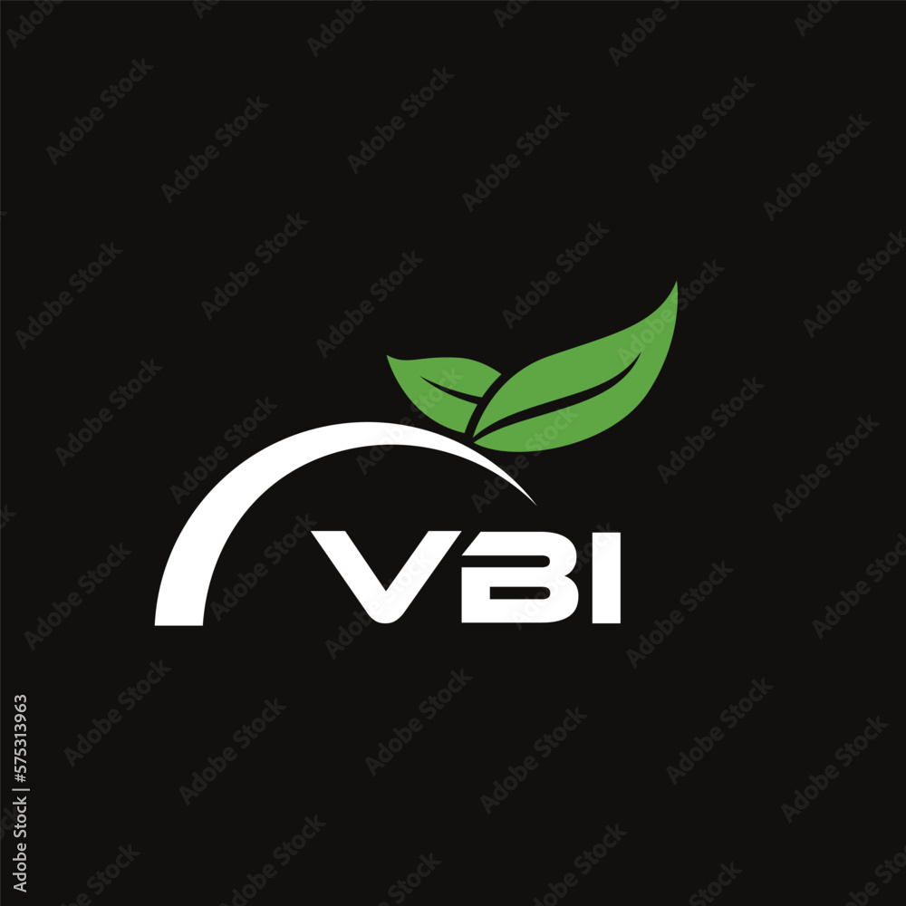 VBI letter nature logo design on black background. VBI creative initials letter leaf logo concept. VBI letter design. VBI letter nature logo design on black background. VBI creative initials letter leaf logo concept. VBI letter design.