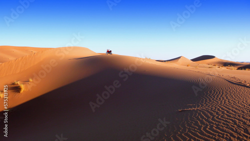 Desierto del Sahara con cielo despejado. Sahara desert with clear sky.