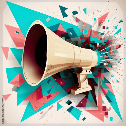 The louder you emphasize what you have to say, even through a megaphone, the more people your information will reach. Communication concept AI generated vector illustration.