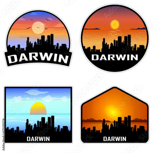 Foto Darwin Australia Skyline Silhouette Retro Vintage Sunset Darwin Lover Travel Sou