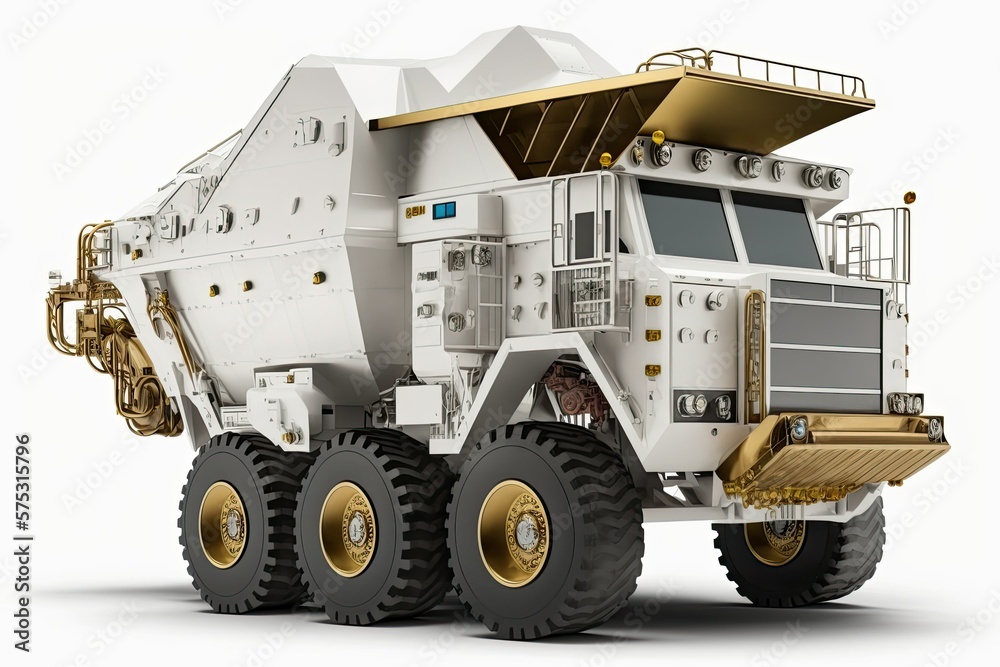 Isolated Mining Haul Truck. Generative AI Isolated Mining Haul Truck. Generative AI