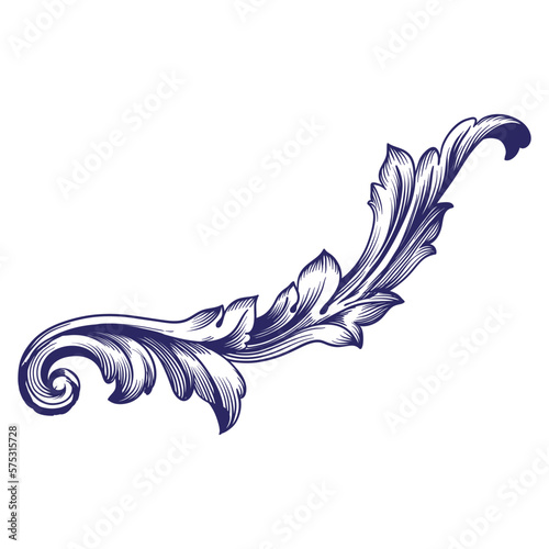 Border and Frame with baroque style. Ornament elements for your design. Black and white color. Floral engraving decoration for postcards or invitations for social media.