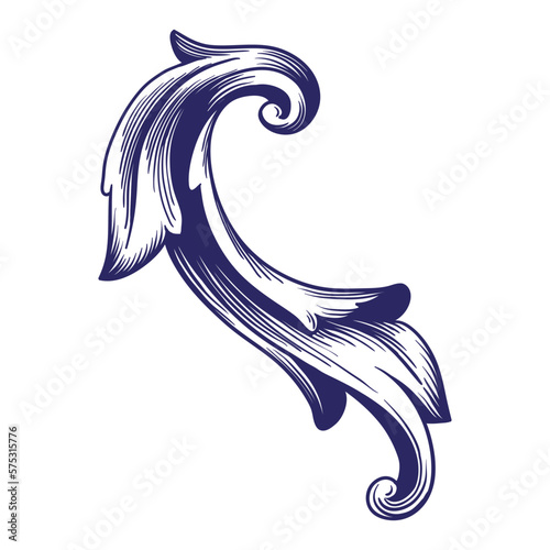 Border and Frame with baroque style. Ornament elements for your design. Black and white color. Floral engraving decoration for postcards or invitations for social media.