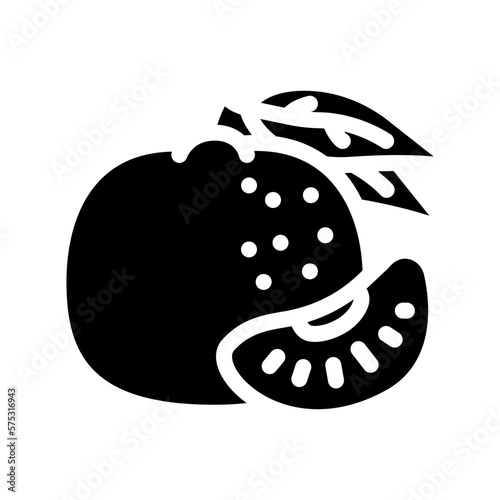 bunch tangerine glyph icon vector illustration