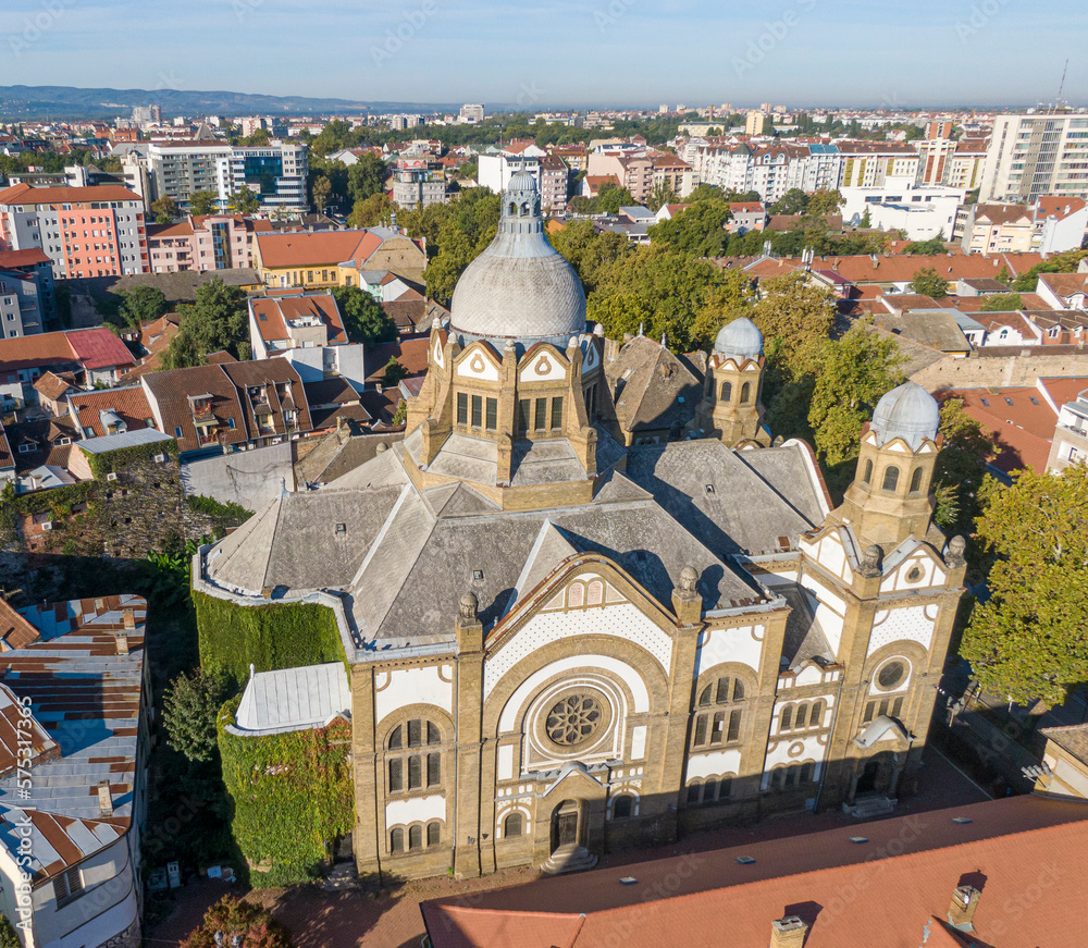 Above old synagogue in Novi Sad, Serbia
