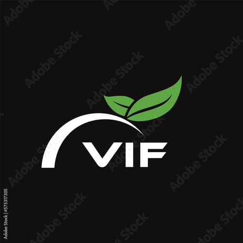 VIF letter nature logo design on black background. VIF creative initials letter leaf logo concept. VIF letter design.