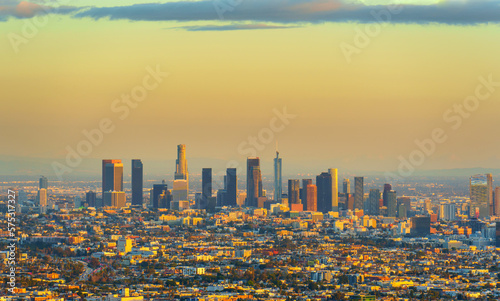 Spectacular Sunset View of Los Angeles Downtown
