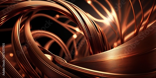 Slika na platnu Shining copper wire background