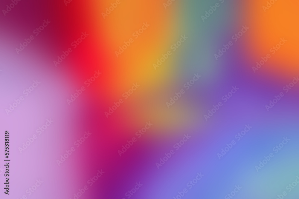 multi-colored rainbow gradient background. Various bright blurry spots.