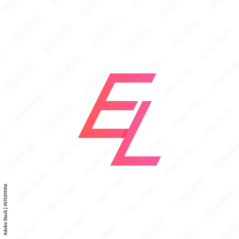EL Logo EL Monogram Initials EL Logo Letter EL Logo Design Stock