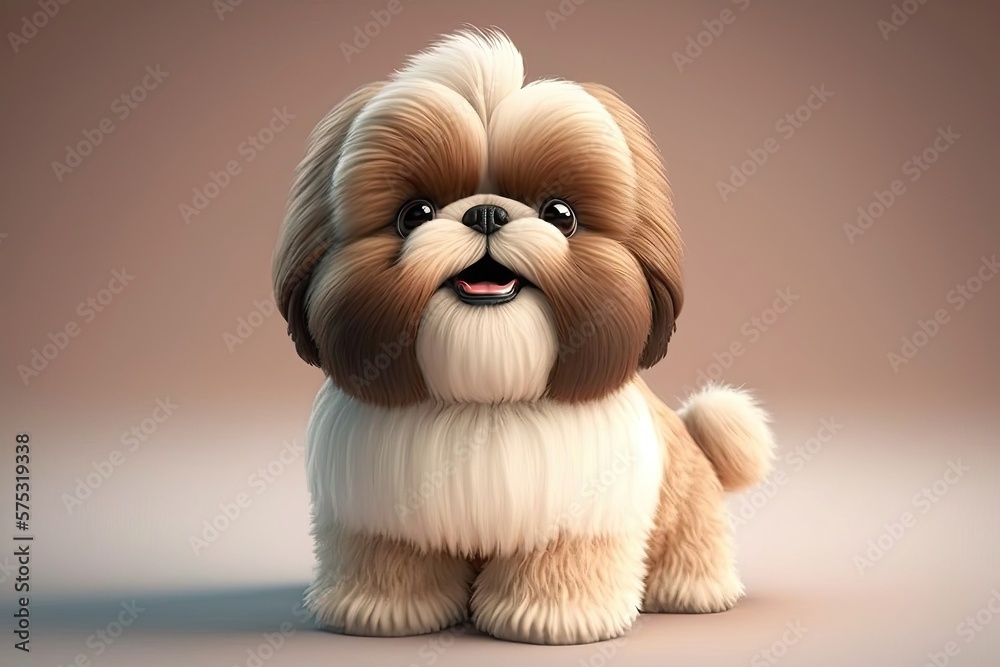 Cute shih tzu dog character. Generative AI Cute shih tzu dog character. Generative AI