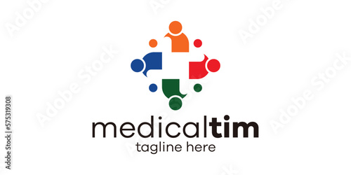 logo design illustration medical and tim icon vector illustration
