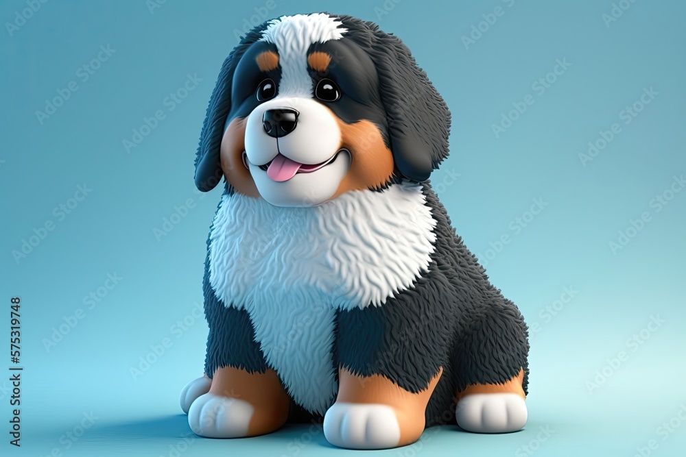 Cute bernese mountain dog character. Generative AI Cute bernese mountain dog character. Generative AI