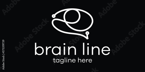 logo design line illustration brain