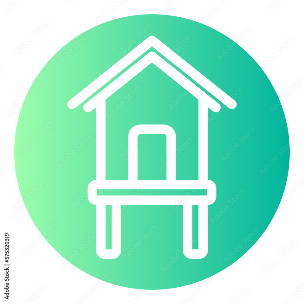 beach house gradient icon beach house gradient icon