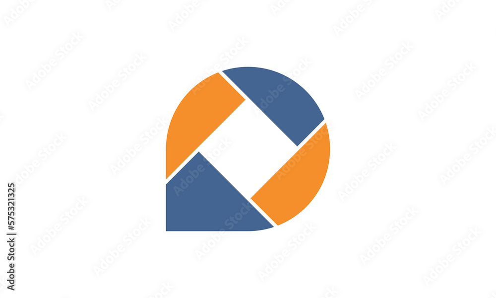 Fototapeta premium o, water drop, orange, blue, icon, symbol, abstrac, location, company, target, ball, circle, letter o, logo, polygon