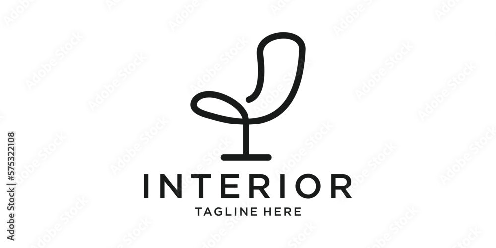 Fototapeta premium logo design creative line illustration interior