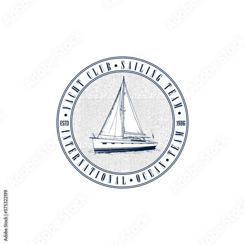 A monogram. Anchor logotype. Logo for yacht club, maritime emblem. Crossed letter A and anchor into rope circles.