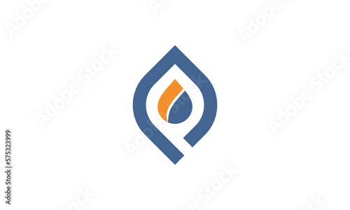 p, water drop, orange, blue, icon, symbol, abstrac, location, company, target, ball, circle, letter p, logo, tech, o technology, fire, gas, oil, mining, design