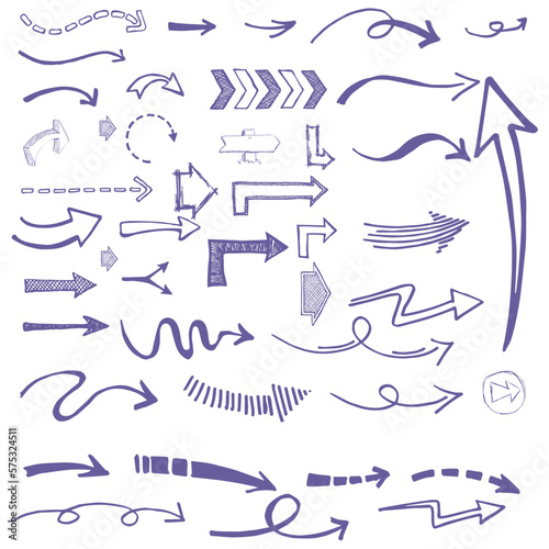 Arrows set infographic  doodle and line  Arrows element icon collection.