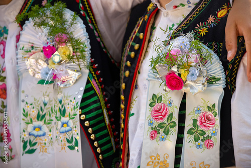 Detail of folk costume, Rakvice, Southern Moravia, Czech Republic © Richard Semik