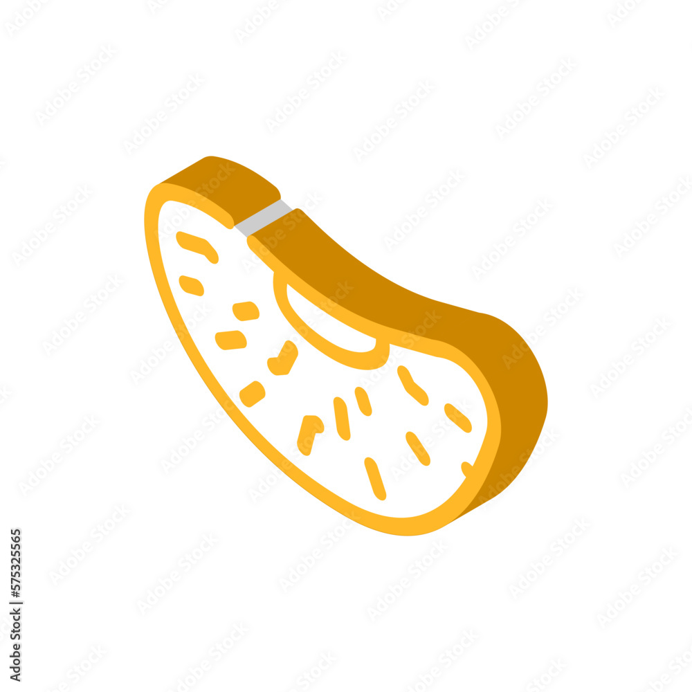 Fototapeta premium wedge mandarin clementine isometric icon vector illustration