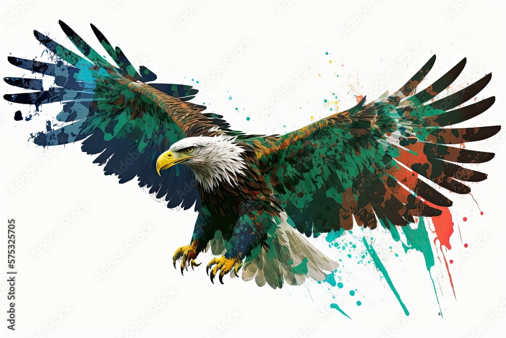 Obraz premium Haliaeetus albicilla, or white tailed eagle, in the air. Poland's Oder Delta in Europe. Generative AI