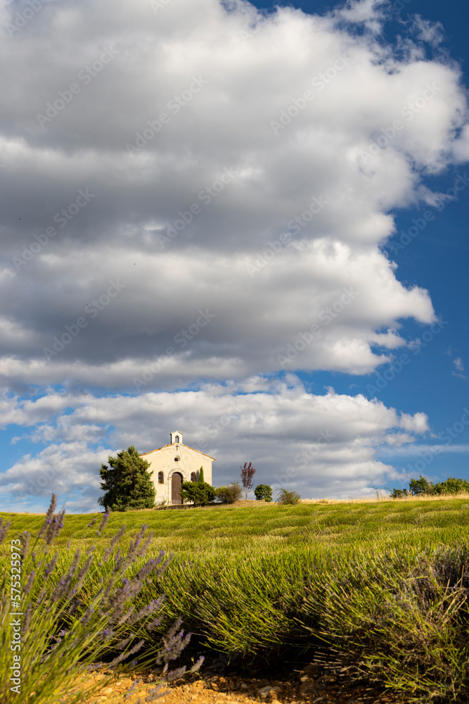 Chapel in Plateau de Valensole, Provence, France Chapel in Plateau de Valensole, Provence, France