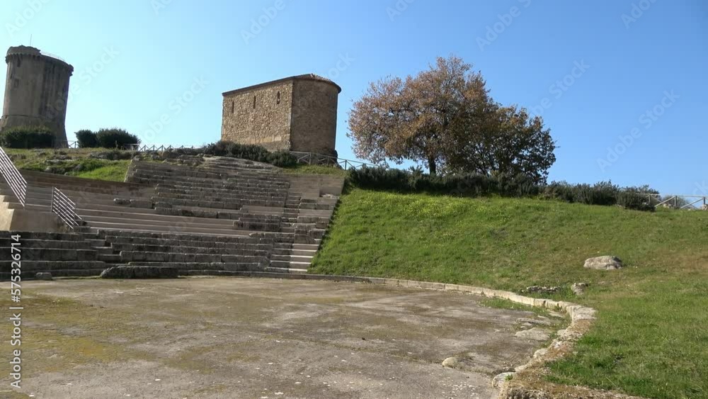 The ancient amphitheater of Velia, an ancient Greco-Roman city in the Salerno province, Campania state, Italy. The ancient amphitheater of Velia, an ancient Greco-Roman city in the Salerno province, Campania state, Italy.