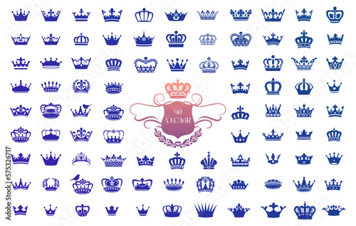 Premium Crown Silhouette Set,  royal luxury crown collection.