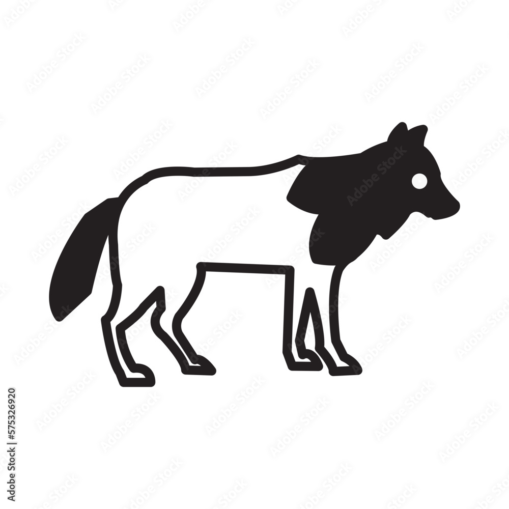 Solid Line WOLF design vector icon