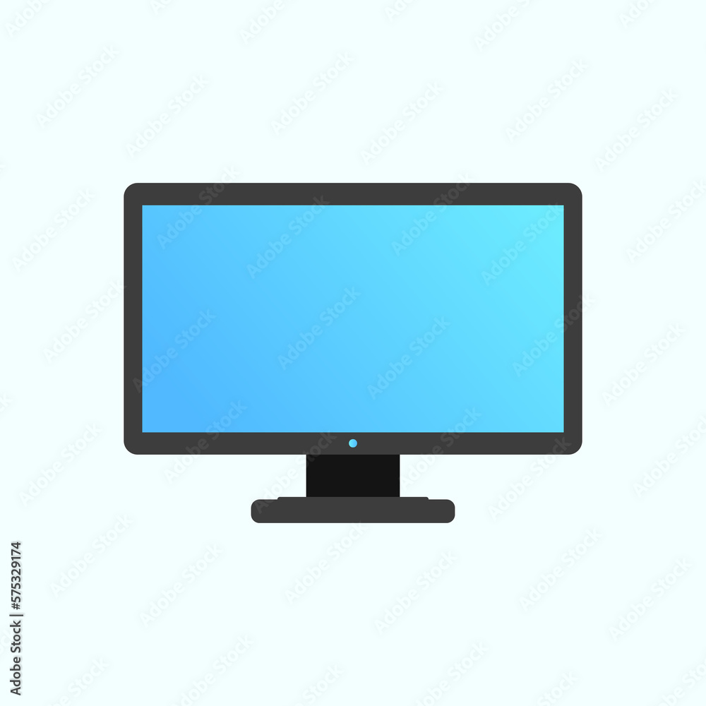 Flat Computer Monitor Blue Screen Isolated Vector Icon Illustration Flat Computer Monitor Blue Screen Isolated Vector Icon Illustration