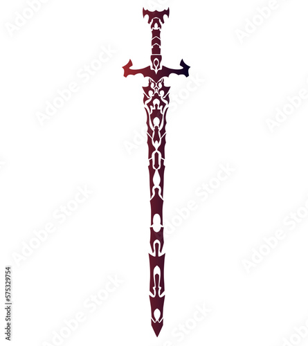 illustration vector graphic of design tribal art sword