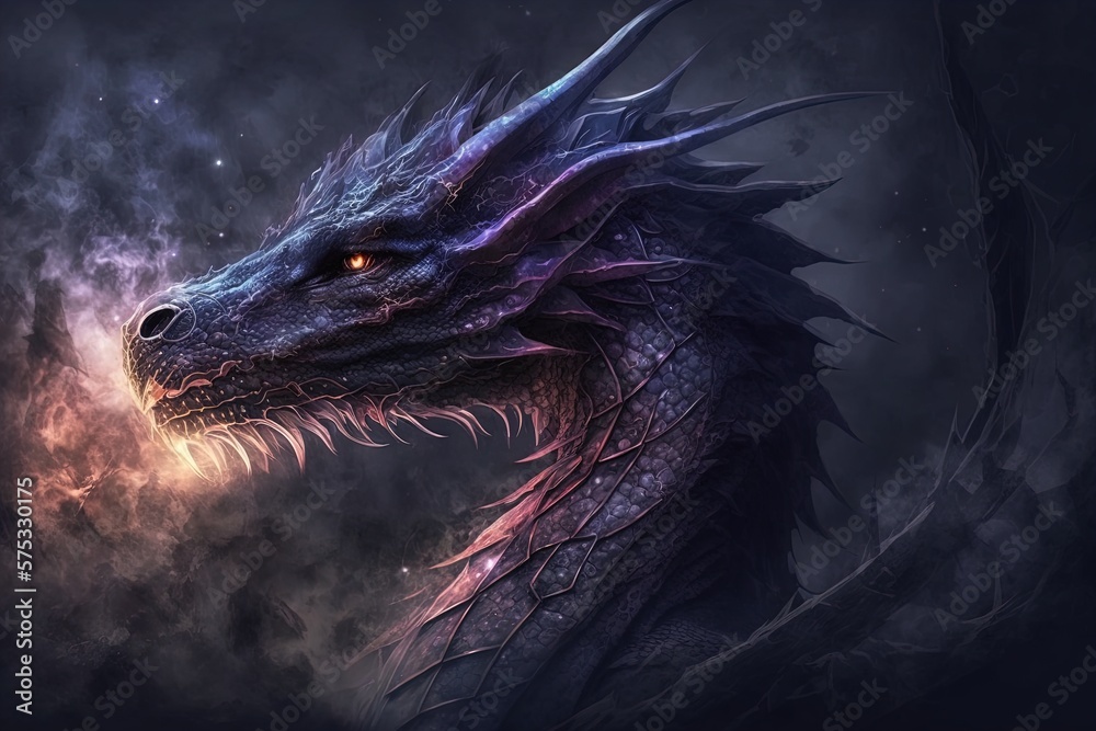 Gorgeos detailed dragon portrait digital art. Gorgeos detailed dragon portrait digital art.