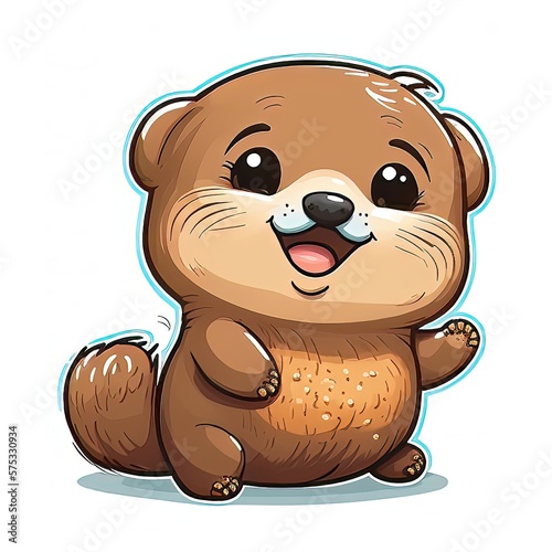 playful puppy cutout cute cartoon dog for fun and joy generative ai technology