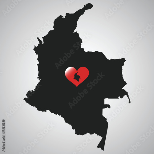 Map of Colombia Isolated on White Background. Vector