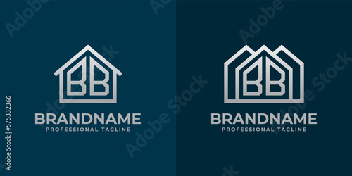 Letter BB Home Logo Set. Suitable for any business related to house, real estate, construction, interior with BB initials.