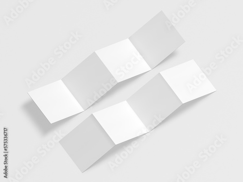 3D Illustration. White squareleaflet brochure mockup isolated on white background